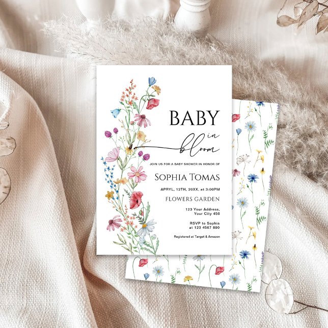 Invitation Fleurs sauvages dans le Baby shower Bloom (Créateur téléchargé)