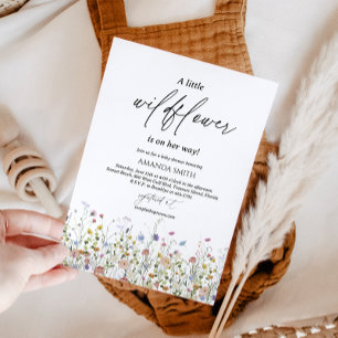 Invitation Fleurs sauvages d'aquarelle violet, Fleurs d'été