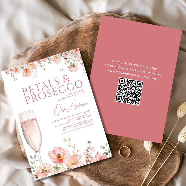 Invitation Fleurs sauvages de Fête des mariées de morue QR Pé (Créateur téléchargé)