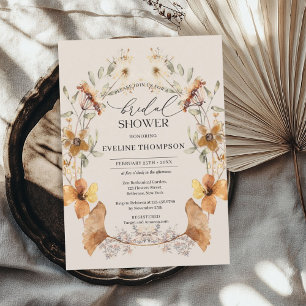 Invitation Fleurs sauvages de l'aquarelle moderne couronne au
