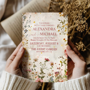 Invitation Fleurs Sauvages de l'Automne Mariage Floral 