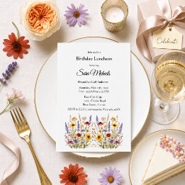 Invitation Fleurs sauvages élégantes Fleurs pour adultes pour