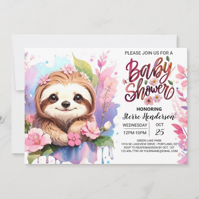 Invitation Fleurs sauvages et Baby shower de la paroisse (Devant)