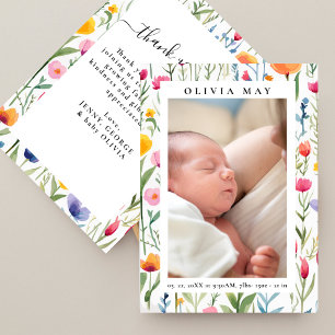 Invitation Fleurs Sauvages Fantaisistes Photo Merci Baby Show