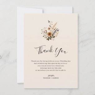 Invitation Fleurs sauvages Floral Vintage Bohème Merci