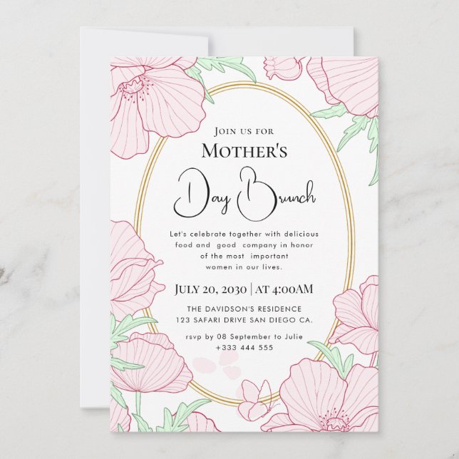 Invitation Fleurs sauvages lumineuses boho chic modernes (Devant)