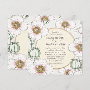 Invitation Fleurs sauvages Mariage campagnard Pastel Floral M