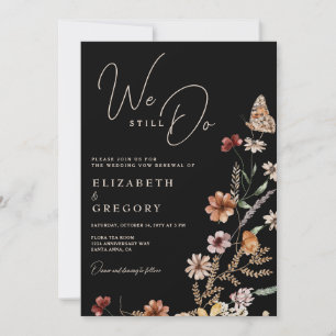 Invitation Fleurs sauvages Noirs Nous Faisons Encore Vow Reno