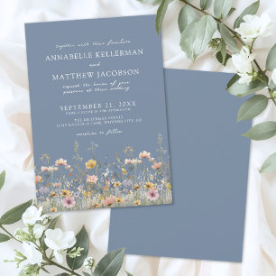 Invitation Fleurs sauvages Pervenche Fleurs de mariage