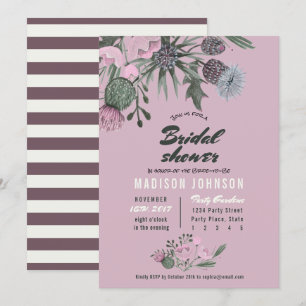Invitation Fleurs Sauvages   rose   Cartons d'Invitation pour