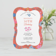 Fleurs sauvages rouges Boho 30e 40e anniversaire