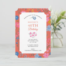 Fleurs sauvages rouges Boho 30ème 40ème anniversai