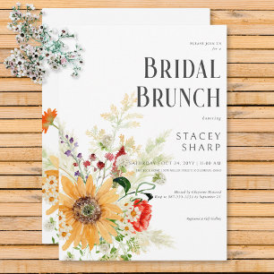 Invitation Fleurs sauvages rustiques et brunch nuptial aux to