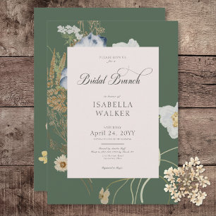 Invitation Fleurs sauvages rustiques sur Sage Green Bridal Br