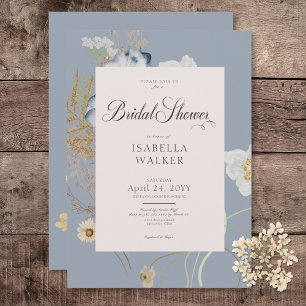 Invitation Fleurs sauvages rustiques sur une Baby Shower de m