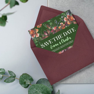 Invitation Fleurs Sauvages Sombres Sauvegardez La Date
