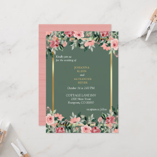 Invitation Fleurs sauvages vintage