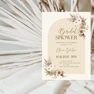 Invitation Fleurs séchées élégantes Fête des mariées