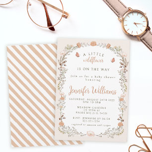 Invitation Fleurs séchées fleur sauvage baby shower fille de