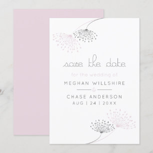 Invitation Fleurs simples de rose et de charbon