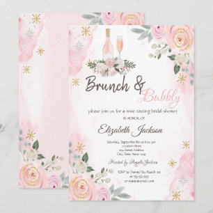 Invitation Fleurs Snowflakes Brunch & Bubbly Fête des mariées