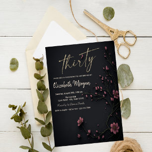 Invitation Fleurs Sombres Gothique 30e Anniversaire