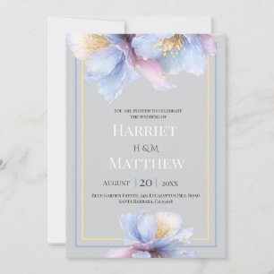 Invitation Fleurs Sublimes de Mariage Botanique au Pastel Art