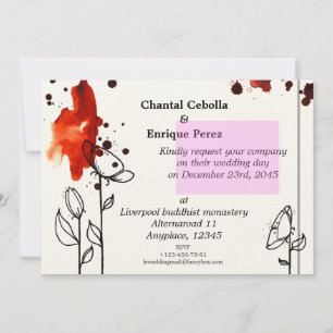 Invitation Fleurs tachetées rouges