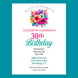Invitation Fleurs Tropicales 30e Anniversaire