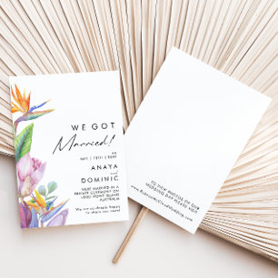 Invitation Fleurs Tropicales Colorées   Annonce de Fuite Amou