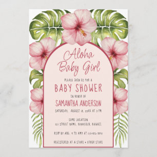 Invitation Fleurs tropicales de douche tropicale Aloha Baby G
