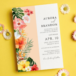 Invitation Fleurs tropicales dynamiques Mariage