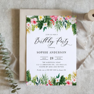 Invitation Fleurs tropicales et verdure Anniversaire d'été