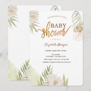 Invitation Fleurs Tropicales Exotiques Baby Shower
