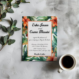 Invitation Fleurs tropicales Mariage exotique