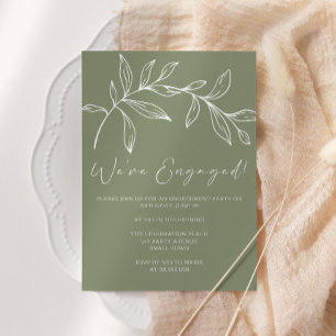 Invitation Fleurs vertes Sage Boho Party