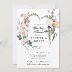 Invitation Fleurs vertes sauvages WEDDING SHOWER FLEUR SAUV