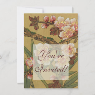 Invitation Fleurs vintages de cerises Fleurs japonaises asiat