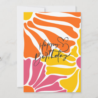 Invitation Fleurs vintages rétro Élégantes et colorées Annive