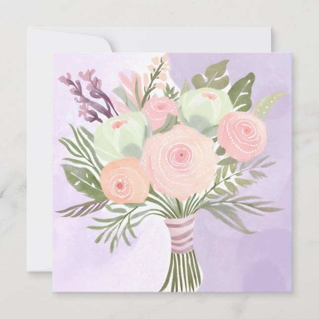 Invitation Fleurs Violettes (Devant)