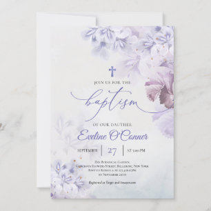 Invitation Fleurs violettes de printemps vintage lilas violet