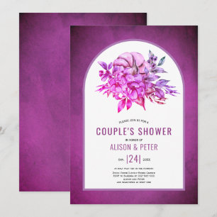 Invitation Fleurs violettes et citrouille chute douche