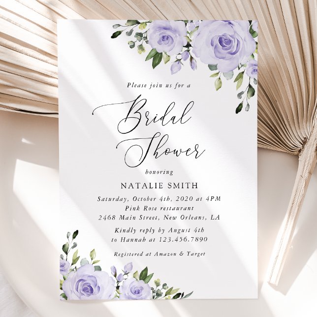 Invitation Fleurs violettes, Lilac Flowers, Boho, Fête des ma (Créateur téléchargé)