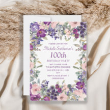Fleurs violettes rose poudré pour 100e anniversair