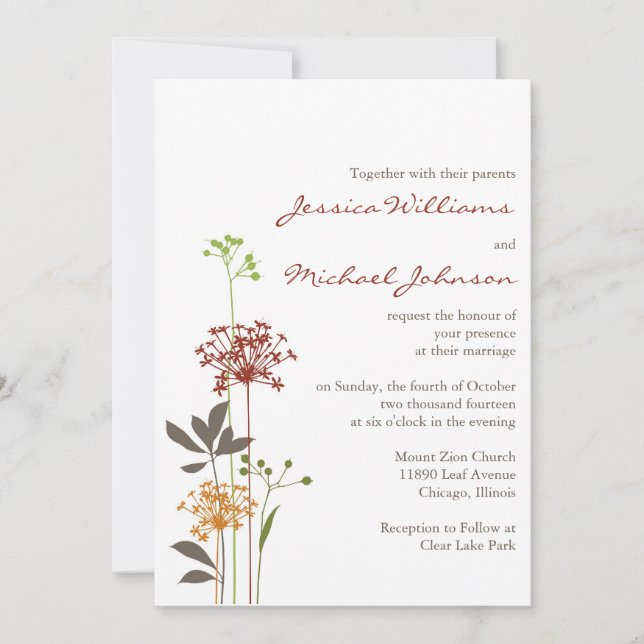 Invitation Fleurs Whimsical (Devant)