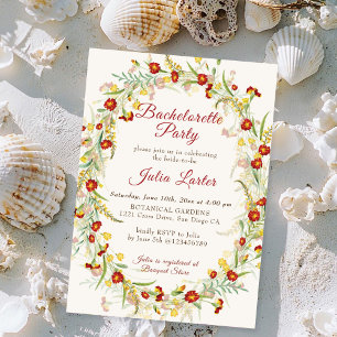 Invitation Fleurs Wild Marigold Foliage Bachelorette Party