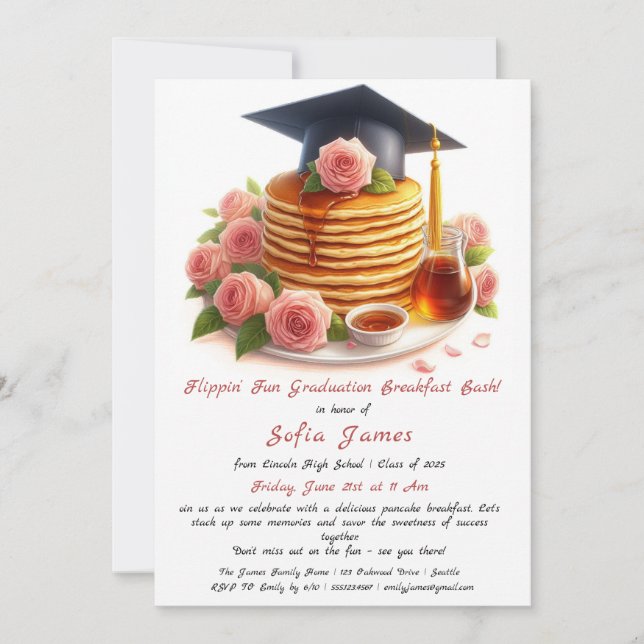 Invitation Flippin' Fun Graduation Breakfast Bash! (Devant)