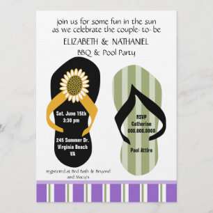 Invitation Flippin Out Couples Wedding shower Pool Party