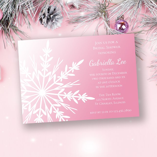 Invitation Flocon de neige blanc sur Fête des mariées d'hiver (Créateur téléchargé)