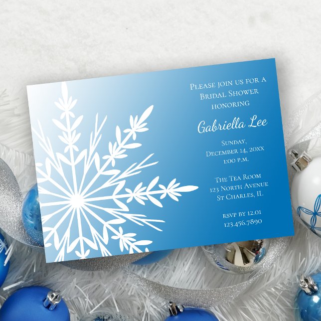 Invitation Flocon de neige blanc sur la Fête des mariées d'hi (Créateur téléchargé)